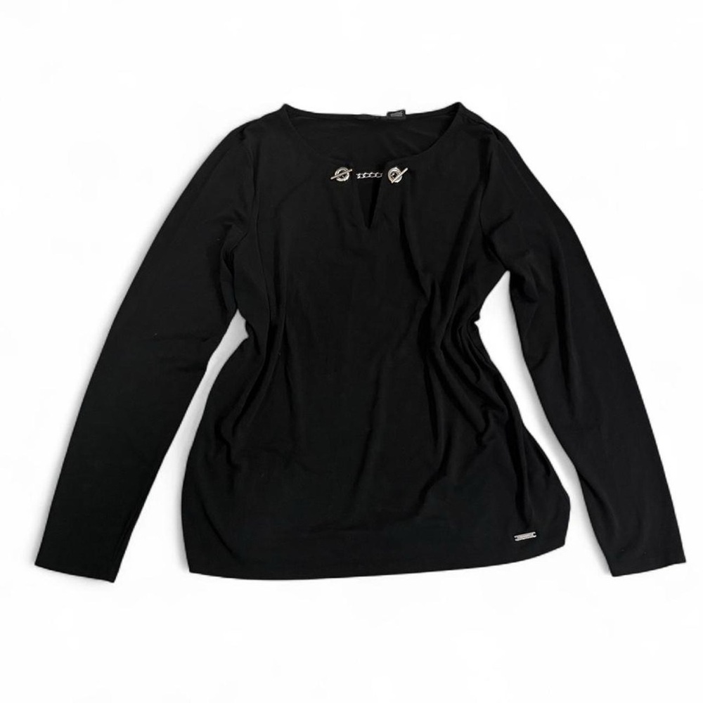 Y2K Tahari Toggle Chain Key Hole Top